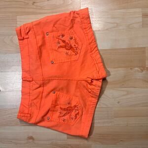 Womens‎ orange y2k western embellished shorts